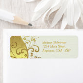 Étiquette de adresse—Flèches ivoire et or (En situation)