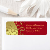 Étiquette de adresse—Flèches rouges et or (En situation)