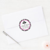 Étiquette de adresse Fleur De Lys noir & rose chau (Enveloppe)