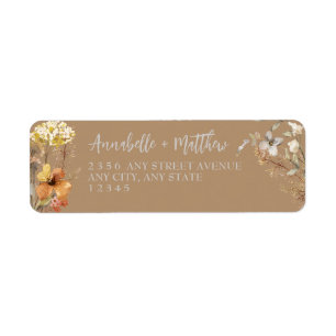 Étiquette de adresse fleur sauvage