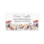Étiquette de adresse fleur sauvage (Devant)