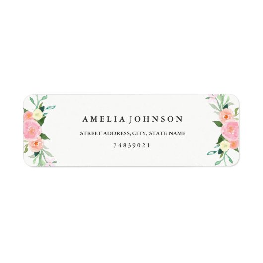 Étiquette de adresse fleur sauvage Floral Aquarell (Devant)