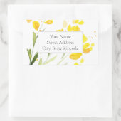 Étiquette de adresse Fleur sauvage jaune (Sac)