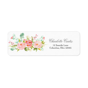 Étiquette de adresse floral