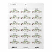 Étiquette de adresse floral blanc et rose vif (Feuille entière)