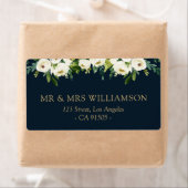 étiquette de adresse floral blanc ivoire (En situation)