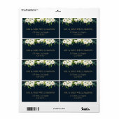 étiquette de adresse floral blanc ivoire (Feuille entière)