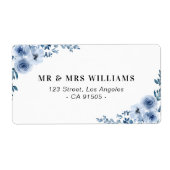 étiquette de adresse floral bleu (Devant)