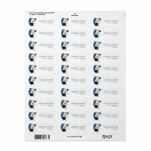 étiquette de adresse floral bleu marine et bleu cl (Feuille entière)