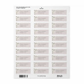 Étiquette de adresse floral bohème blanc (Feuille entière)