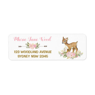 Étiquette de adresse floral de baby shower de