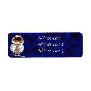 Étiquette de adresse floral de retour de hibou