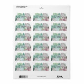 Étiquette de adresse floral mixte (Feuille entière)