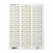 Étiquette de adresse floral moderne de Noël (Feuille entière)