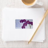 Étiquette de adresse floral orchidée violette (En situation)