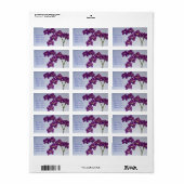 Étiquette de adresse floral orchidée violette (Feuille entière)