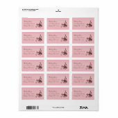 Étiquette de adresse floral rose et Brown (Feuille entière)