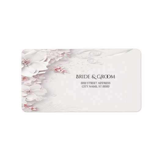 Étiquette de adresse floral rose ivoire (Devant)