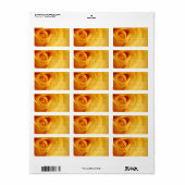 étiquette de adresse FLORAL "ROSE JAUNE" (Feuille entière)