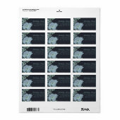 Étiquette de adresse Floral vert et bleu (Feuille entière)