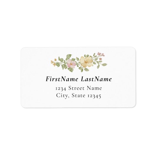 Étiquette de Adresse Florale de Printemps Cadeau d (Devant)