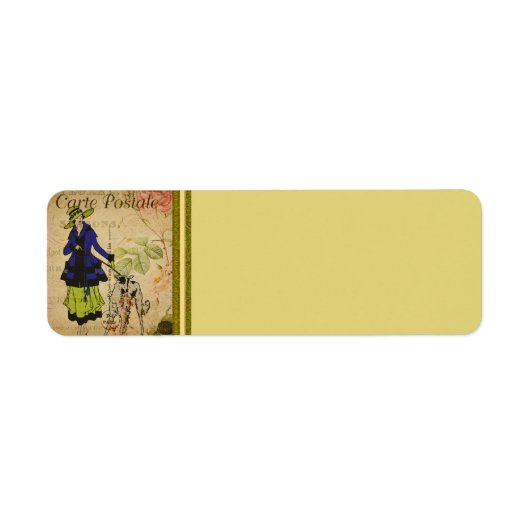 Étiquette de adresse français de carte postale (Devant)