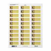 Étiquette de adresse français de carte postale (Feuille entière)