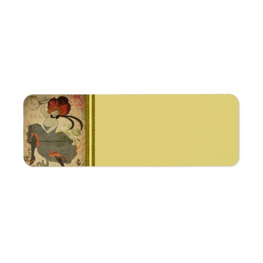 Étiquette de adresse français de carte postale (Devant)