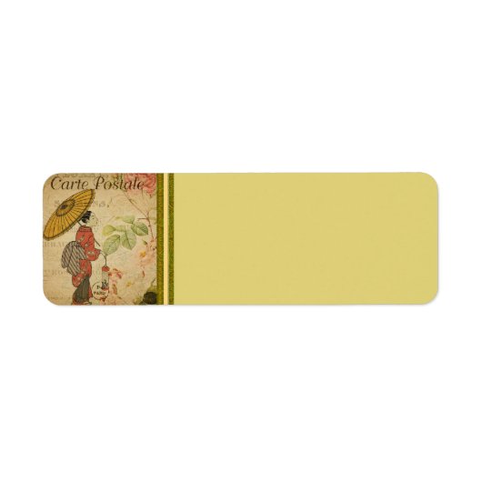 Étiquette de adresse français de carte postale (Devant)
