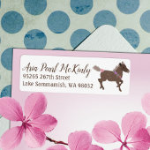 Étiquette de adresse Galloping Brown Pony Pink Flo
