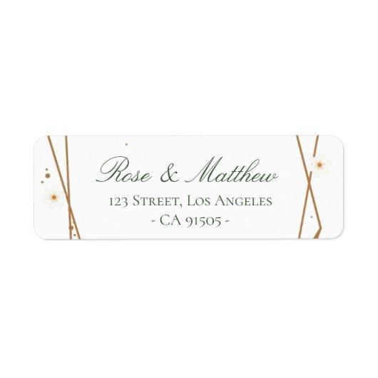 étiquette de adresse géométrique floral (Devant)