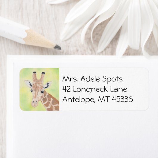Étiquette de adresse Giraffe (En situation)