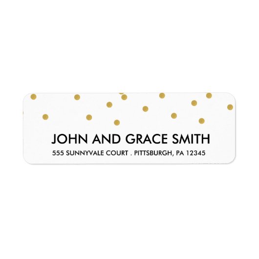 Étiquette de adresse Gold Confetti (Devant)