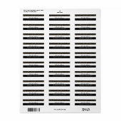 Étiquette de adresse Gold Hollywood noir et blanc (Feuille entière)