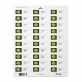 Étiquette de adresse Golden Petals (Feuille entière)