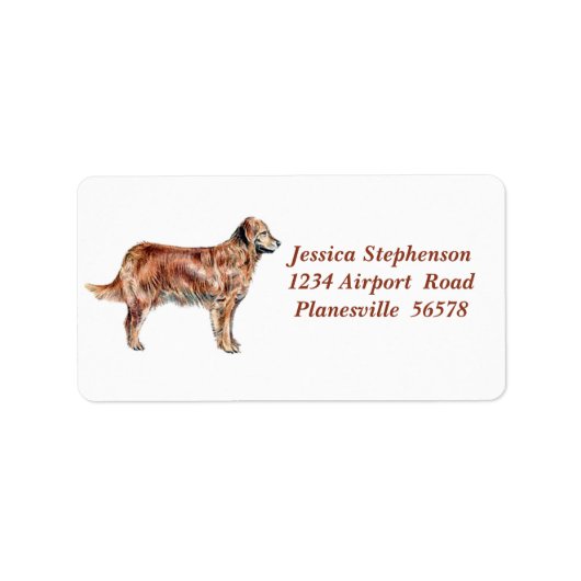 Étiquette de adresse Golden Retriever (Devant)
