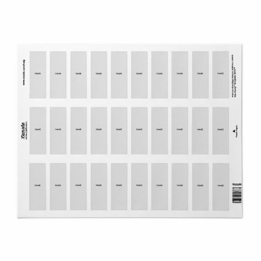 ÉTIQUETTE DE ADRESSE GRAY SIMPLE NAME (Feuille entière)