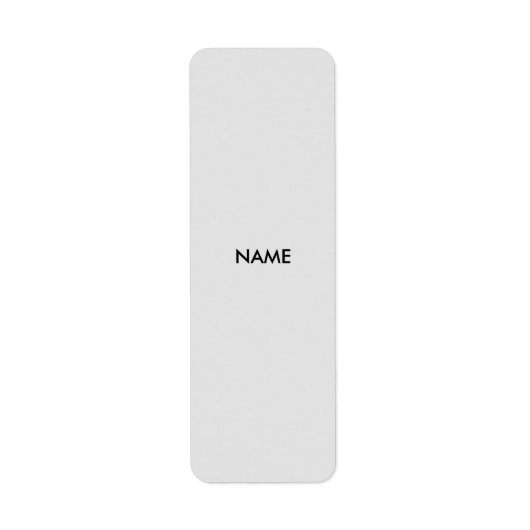 ÉTIQUETTE DE ADRESSE GRAY SIMPLE NAME (Devant)