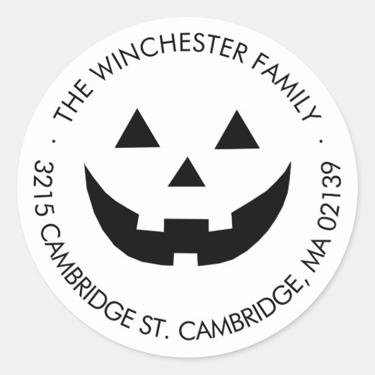 Étiquette de adresse Halloween Jack-o'-lantern bla (Devant)