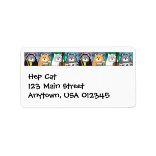 Étiquette de adresse Hep Cat