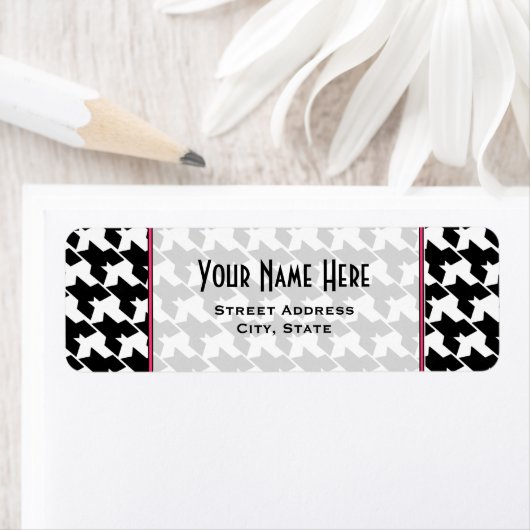 Étiquette de adresse Houndstooth (En situation)