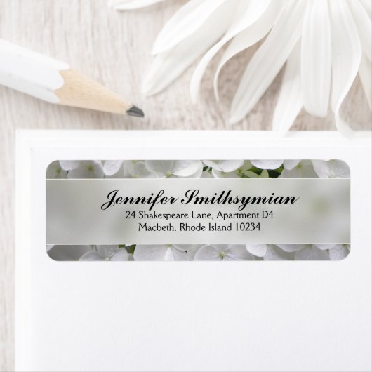 Étiquette de adresse Hydrangea (En situation)