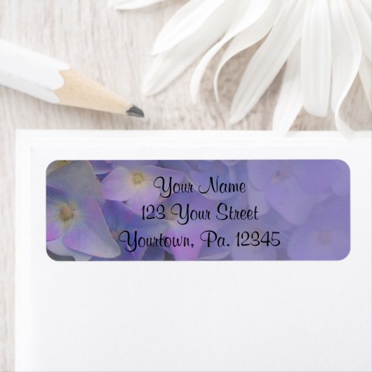 Étiquette de adresse Hydrangeas (En situation)