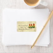 Étiquette de adresse Inséparable vintage (En situation)