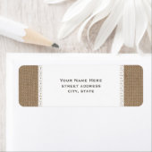 Étiquette de adresse inspiré Burlap & Lace (En situation)