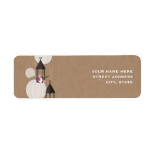 Étiquette de adresse inspiré de carte de lanternes