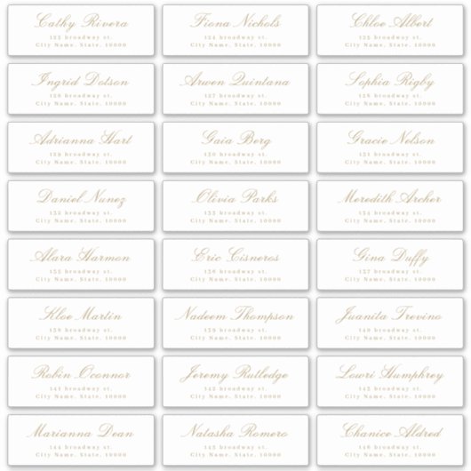 Étiquette de adresse invité du mariage d'écriture  (Devant)