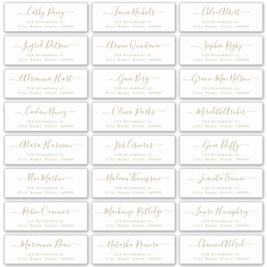 Étiquette de adresse invité du mariage d'écriture (Devant)