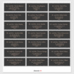 Étiquette de adresse invité du Mariage royal offic<br><div class="desc">Cette étiquette de adresse d'hôtes noire et formelle de la mariage royale est parfaite pour un mariage rustique. Le design présente une belle façade dans un arrière - plan noir pour embellir votre événement.</div>