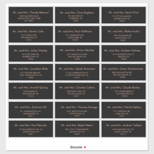 Étiquette de adresse invité du Mariage royal offic (Feuille)